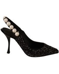 Dolce & Gabbana Dolce Gabbana Tulle Ricamo Heels Slingback Shoes in ...