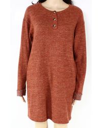 Lush Jumper Dress Orange Size Small S Long-sleeve Buttoned