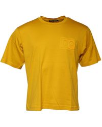 Dolce & Gabbana - Dark Yellow Logo Crew Neck Short Sleeves T - Lyst
