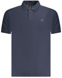 Timberland - Blue Cotton Polo Shirt - Lyst