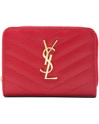 ysl shoulder bag y - Saint laurent Monogram Zip-around Wallet in Black | Lyst