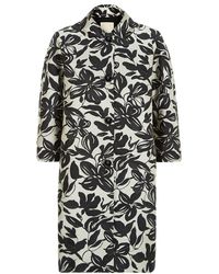 Max Mara Ketty Woven Floral Coat - Multicolour
