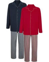 Babista Pyjama's Per 2 Stuks Met Contrastkleurige Paspel Aan De Kraag - Meerkleurig