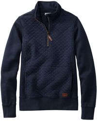 L.L. Bean - Bean Quilted Long-Sleeve 1/4-Zip Pullover Sweatshirt - Lyst