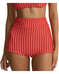 Rhythm - Terry Sands Stripe Surf Bikini Bottom Short - Lyst
