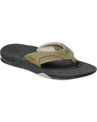 reef fanning flip flops green yellow