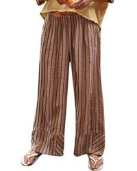 Free People - Days End Linen Stripe Pant - Lyst