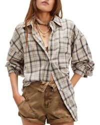 Free People - Ashley Plaid Long-Sleeve Shirt - Lyst