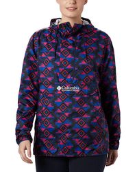 columbia challenger pullover windbreaker in pink