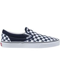 Vans 'classic Slip-on' Checkerboard Flame Canvas Skates in Red for Men |  Lyst