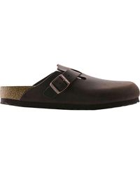 Birkenstock Boston Natural Leather Clog Shoes in Brown for Men | Lyst