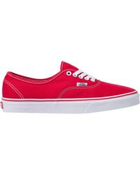 Vans - Red Authentic Canvas Trainers - Lyst