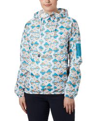 columbia challenger pullover windbreaker in pink