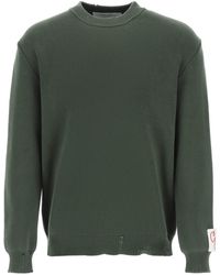 Golden Goose Distressed Cotton Sweater Golden Collection - Green