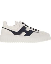 Hogan - H rayures des baskets en cuir avec le côté h - Lyst