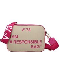 V73 - V ° 73 Frauen 's Responsibility bis Umhängetaschen Polyester Beige/Fuxie - Lyst