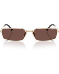 Prada - Zonnebril Pra60 S Zvn80 T Pale Goud/chocolade Zwarte Dames - Lyst