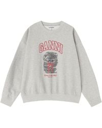 Ganni - Sweatshirt With Print Organic Cotton Sweatshirts - Lyst