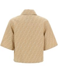 Fendi Ff Chambray Denim Jacket in Blue | Lyst UK