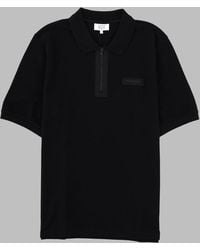 Maison Kitsuné - Polo Con Zip E Patch Logo - Lyst