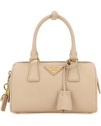 Prada - Sand Leather Handbag - Lyst