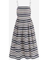 Ralph Lauren - Striped Cotton-Blend Midi Dress - Lyst
