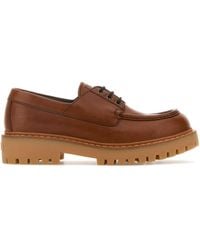 Prada - Caramel Leather Lace-Up Shoes - Lyst