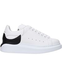 McQueen - Sneakers Oversize Donna Pelle Bianco/Nero - Lyst
