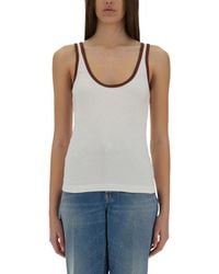 Gucci - Ribbed Cotton Tank Top With Web - Lyst