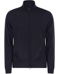 BOSS - Cardigan en maille de laine vierge avec fermeture éclair - Lyst