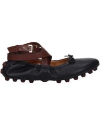 Tod's - Ballerine Donna Pelle Nero/Mogano - Lyst