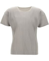 Homme Plissé Issey Miyake - Textured Pleated T-Shirt With Crew Neck - Lyst