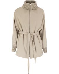 Herno - Silk And Cashmere Jacket With Belt - Lyst