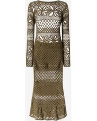 Pinko - Long Open Work Crochet Dress - Lyst