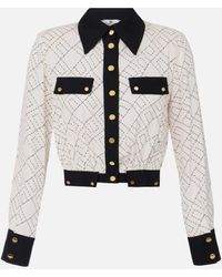 Elisabetta Franchi - Bi Color Cropped Shirt - Lyst
