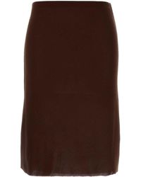 Miu Miu - Silk Skirt - Lyst