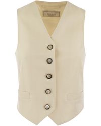 Peserico - Single Breastted Weste in Stretch Viskose -Mischung Canvas - Lyst