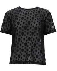 McQueen - T-Shirt With Skull Pattern - Lyst