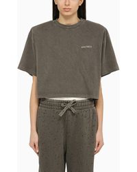 Halfboy - Cropped T Shirt With Maxi Shoulders - Lyst