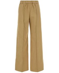 Jil Sander - Camel Cotton Wide-Leg Pant - Lyst