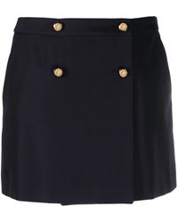 McQueen - Mini Wrap Falda con botones de sello - Lyst