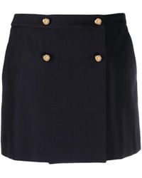 McQueen - Mini Wrap Skirt With Seal Buttons - Lyst