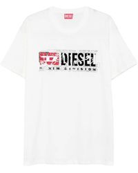 DIESEL - Crew Neck T -shirt Met Afdrukken - Lyst