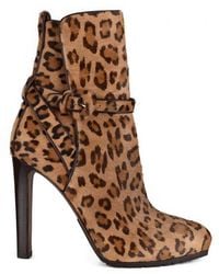 Ralph Lauren - Leopard Print Cowhide Ankle Boots - Lyst