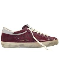 Golden Goose - Super Star Suede Upper, Star Shaped Perforated Leather Toe Cap And Tongue - Lyst