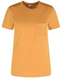 Max Mara - 'Papaia' Camel Cotton T Shirt - Lyst