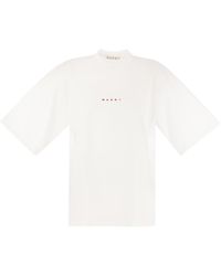 Marni - Cotton T -shirt Met Logo - Lyst