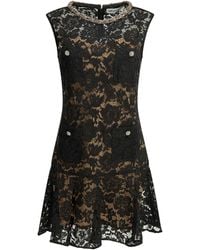 Self-Portrait - Embroidered Short Dress - Lyst