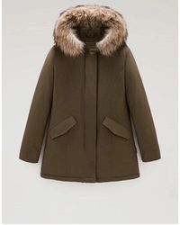 Woolrich - Parka Arctic Donna Cotone Verde/Verde Scuro - Lyst