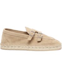 Eleventy - Kamelleder-Espadrilles Mit Schnallen - Lyst